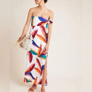 Anthropologie ViX Paula Hermanny Guana Strapless Maxi Dress, M NWT $198 retail